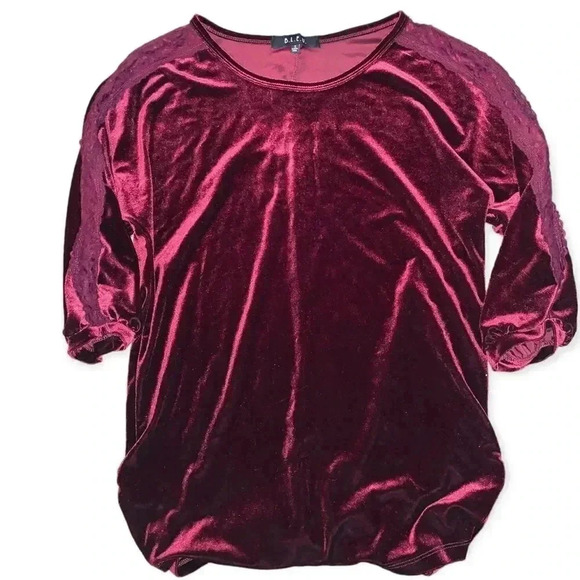 Velvet lace panel blouse - Picture 1 of 1
